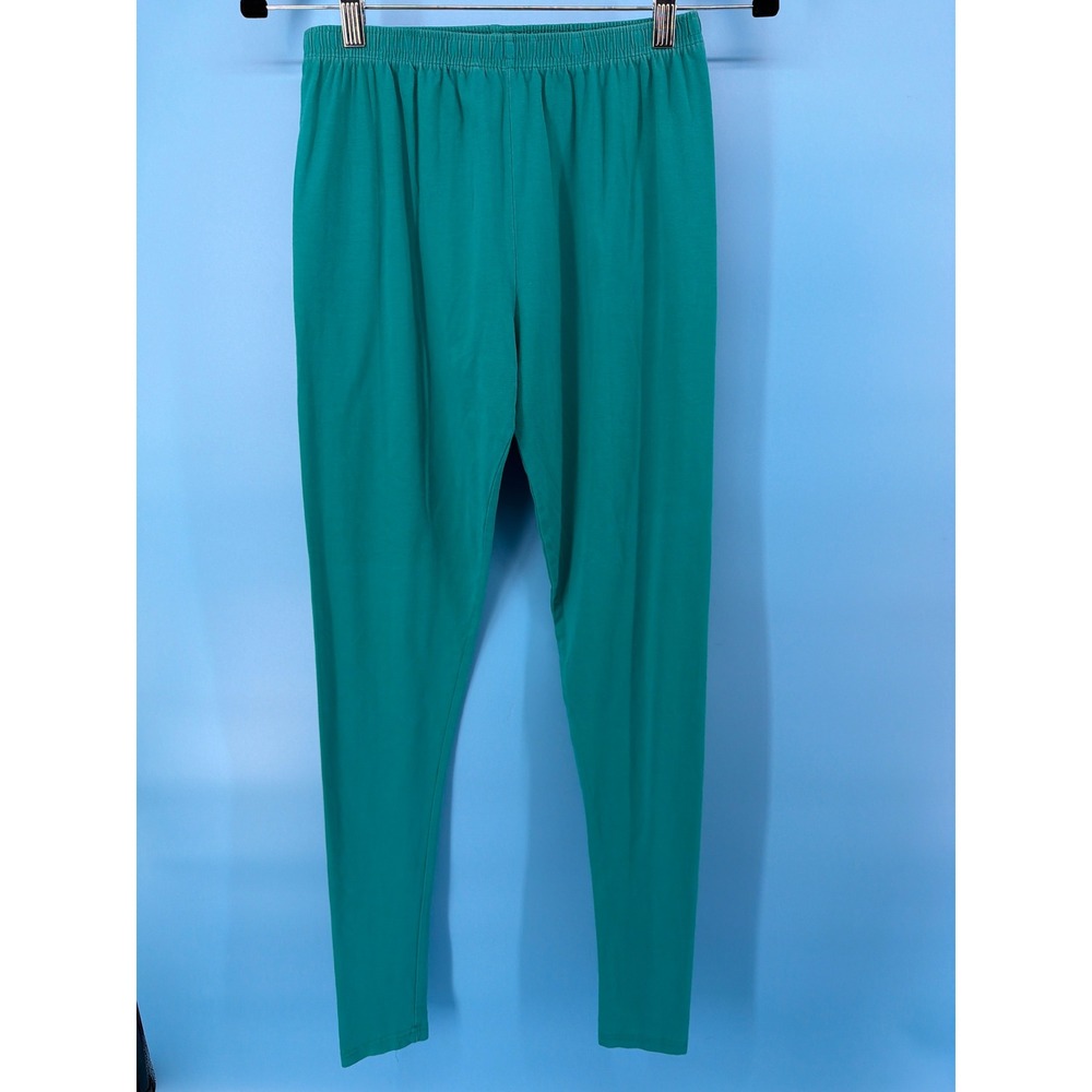 Keya Teal Green Leggings Elastic Waist Full Length Stretchy Pants Made in India